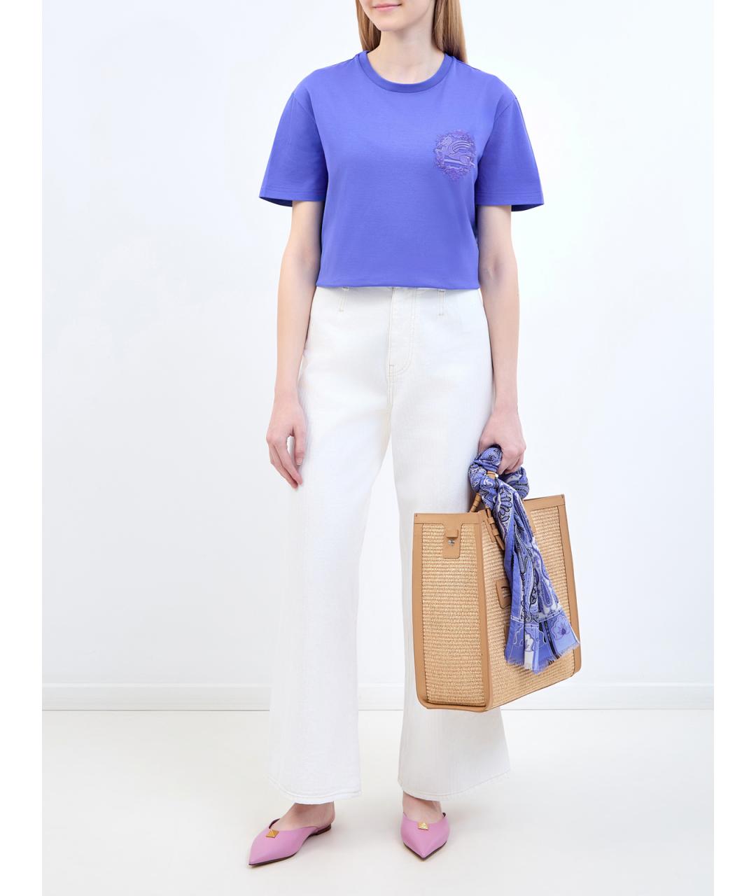 ETRO Синяя хлопковая футболка, фото 2