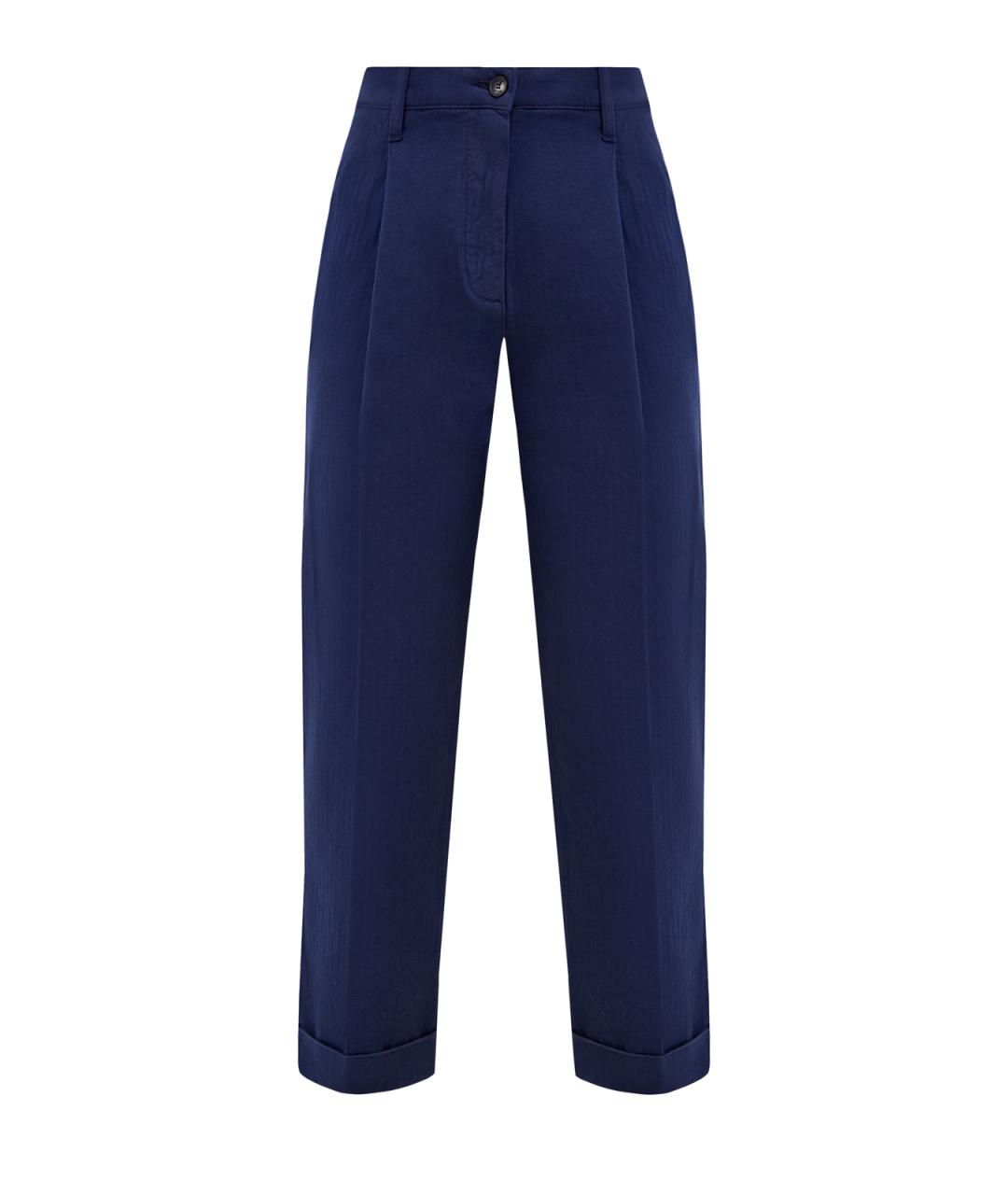 ETRO Синие хлопковые прямые брюки, фото 1