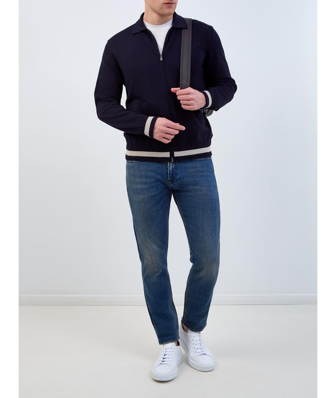 ELEVENTY Синий хлопковый кардиган, фото 2