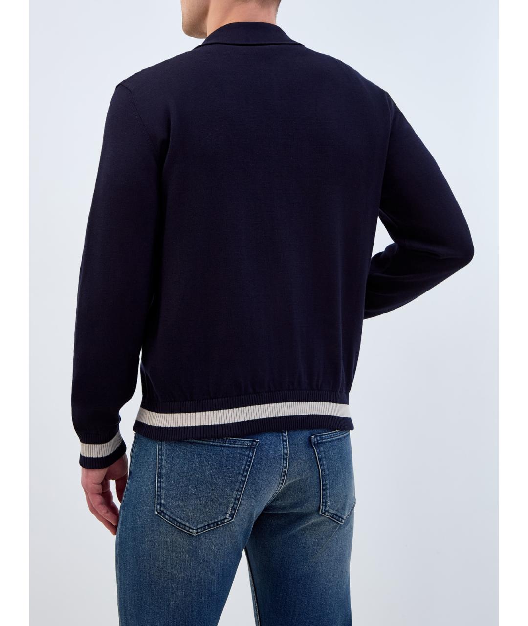 ELEVENTY Синий хлопковый кардиган, фото 4