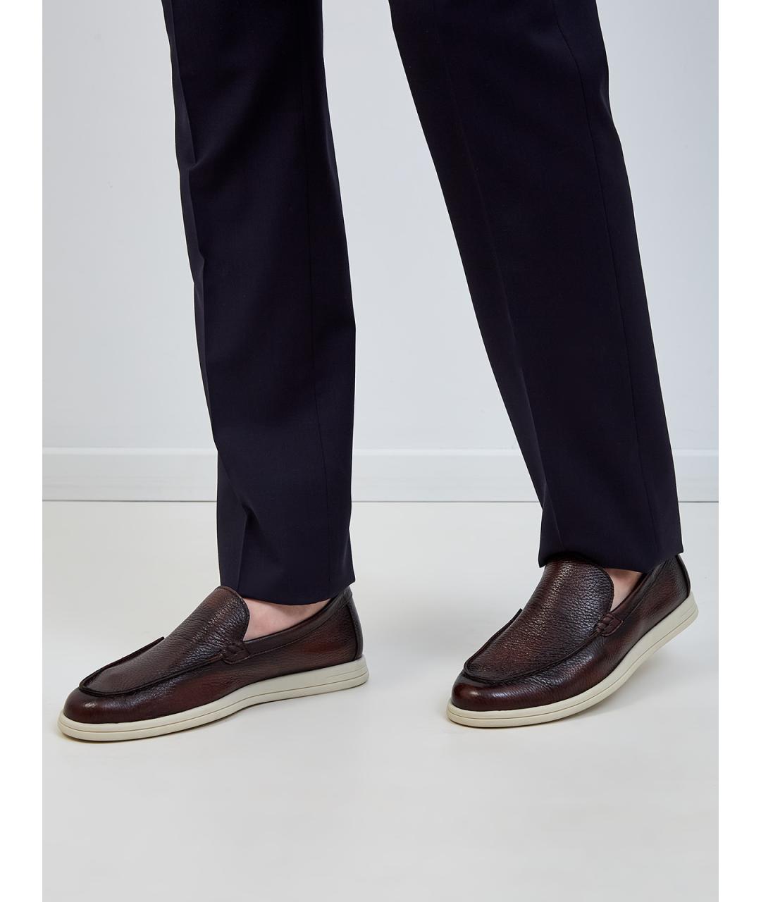 BARRETT Коричневые кожаные лоферы, фото 2