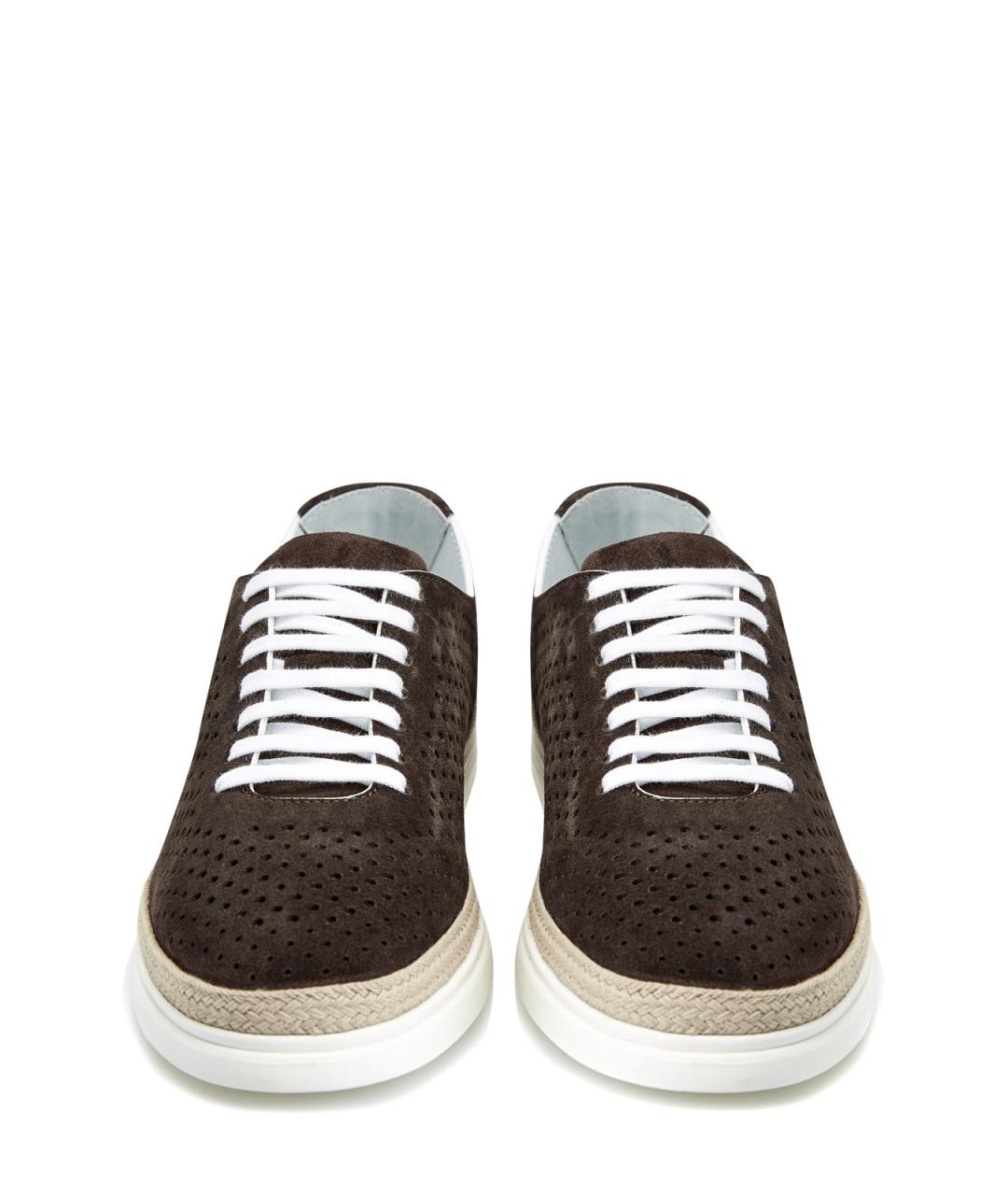 BARRETT Коричневые замшевые низкие кроссовки / кеды, фото 5