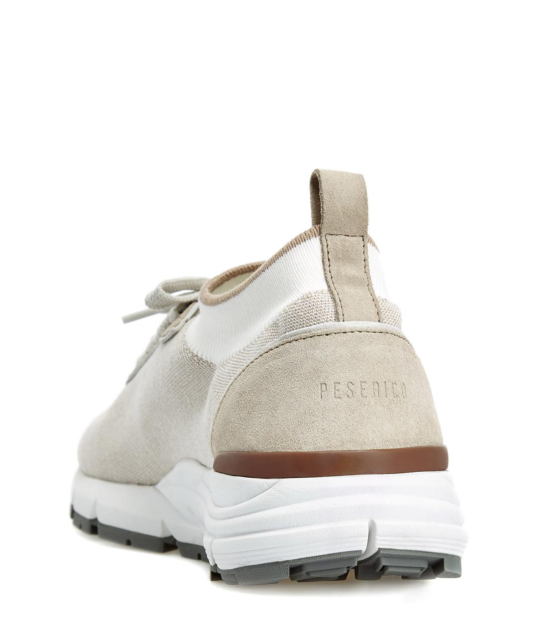 PESERICO Бежевые текстильные низкие кроссовки / кеды, фото 4
