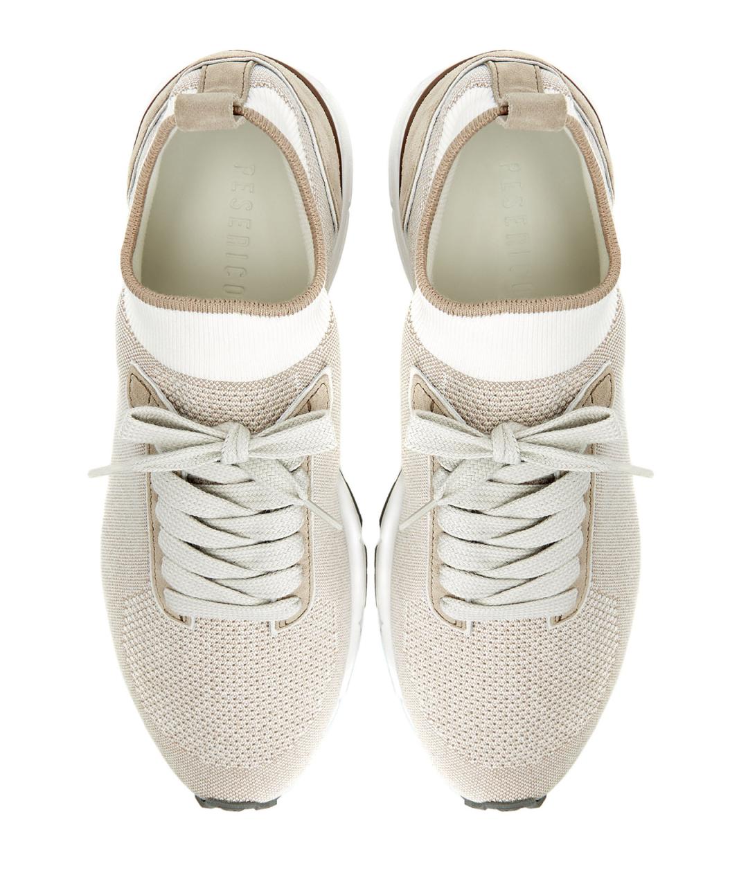 PESERICO Бежевые текстильные низкие кроссовки / кеды, фото 6