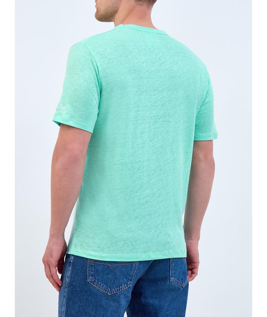 MC2 SAINT BARTH Бирюзовая футболка, фото 4