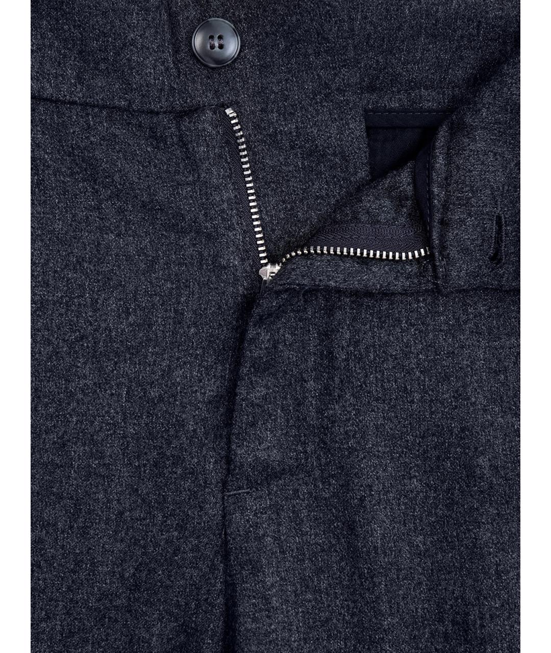 CANALI Серые шерстяные повседневные брюки, фото 6