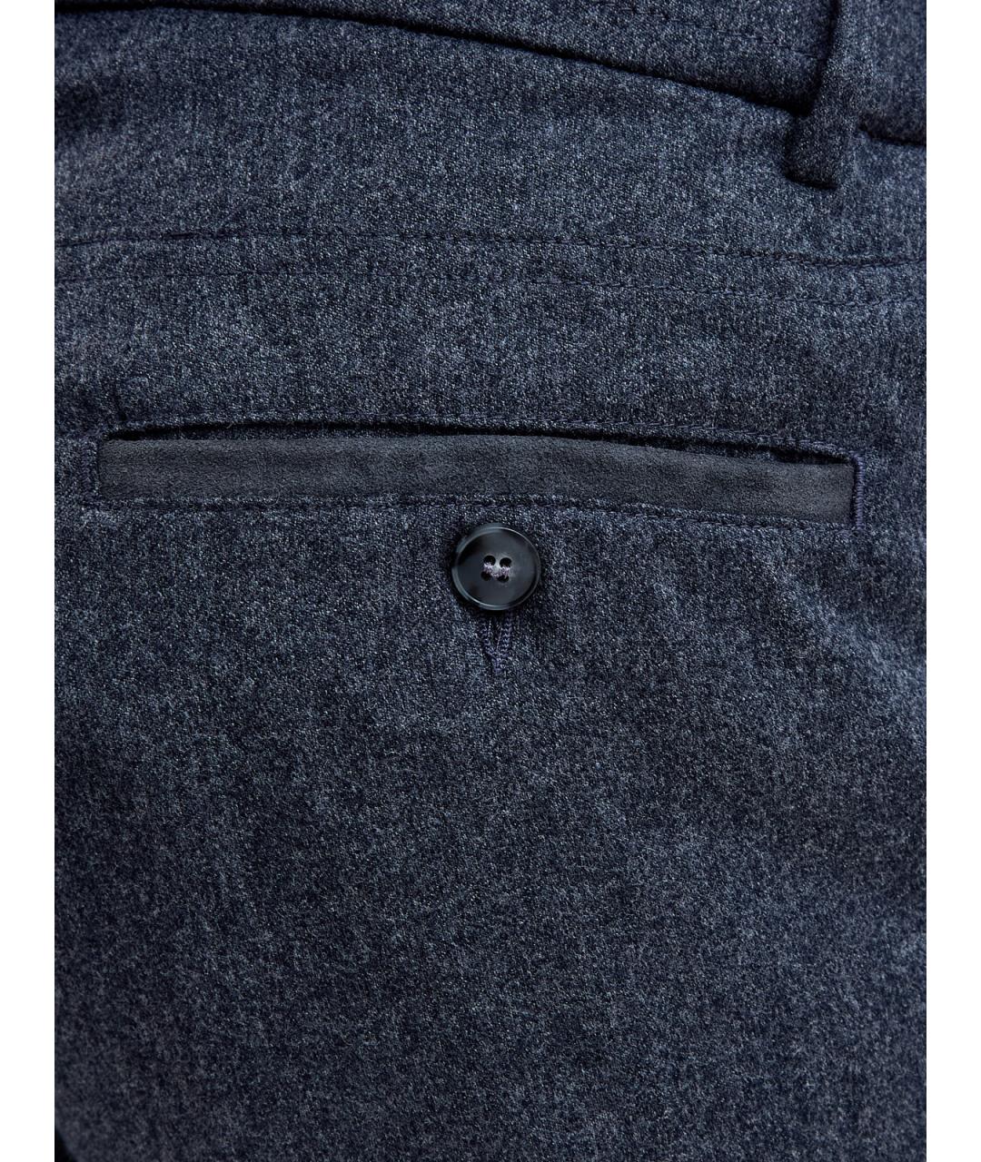 CANALI Серые шерстяные повседневные брюки, фото 5