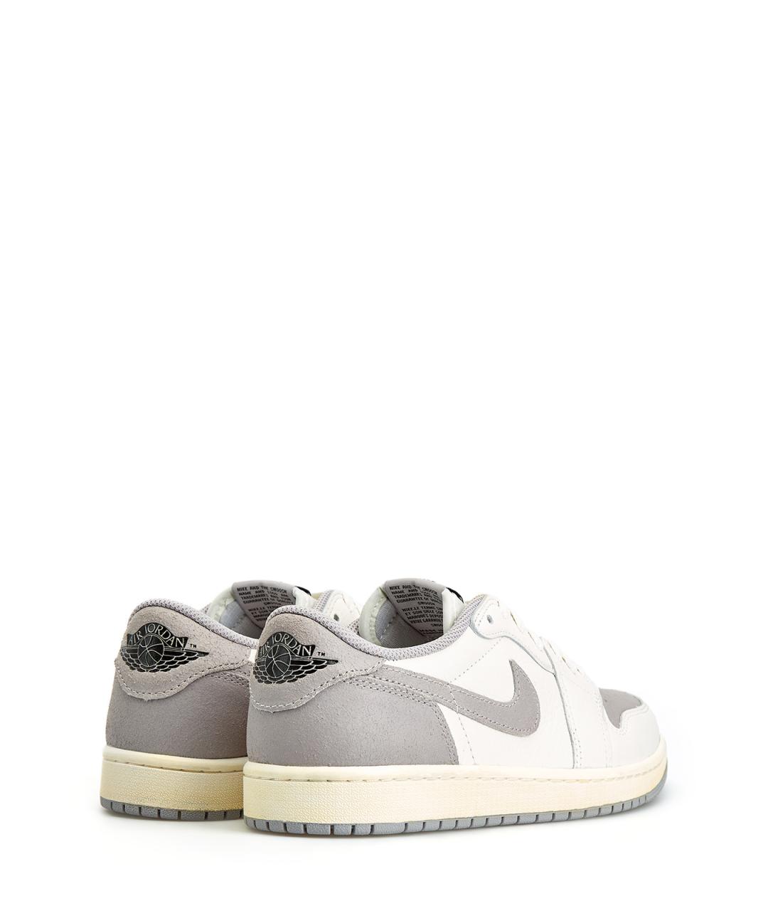 JORDAN Серые кожаные низкие кроссовки / кеды, фото 3