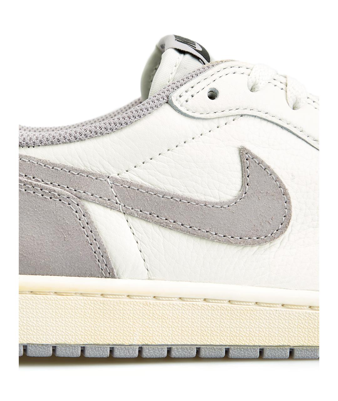 JORDAN Серые кожаные низкие кроссовки / кеды, фото 4