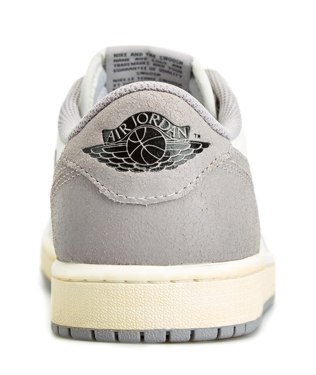 JORDAN Серые кожаные низкие кроссовки / кеды, фото 7