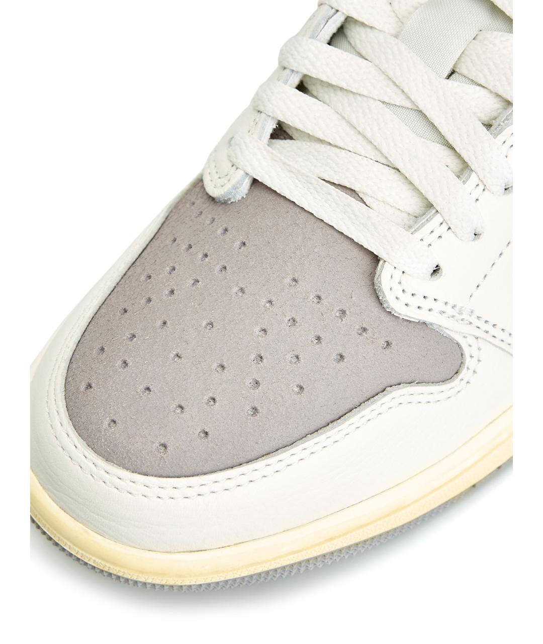 JORDAN Серые кожаные низкие кроссовки / кеды, фото 5