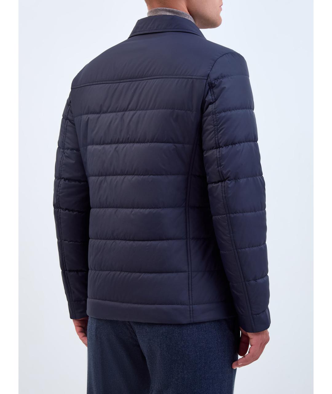 CANALI Синяя полиэстеровая куртка, фото 4