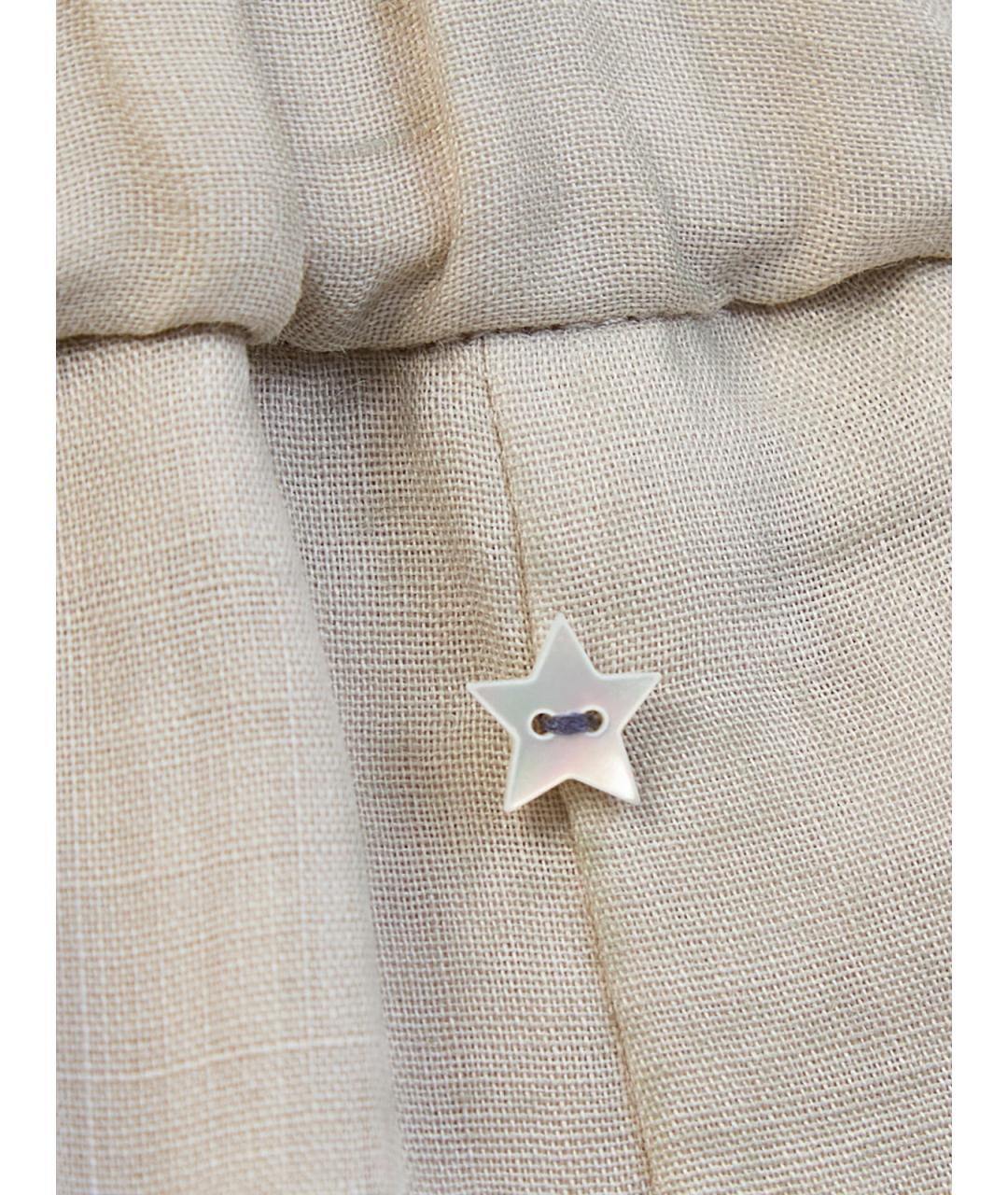 LORENA ANTONIAZZI Бежевые льняные прямые брюки, фото 5