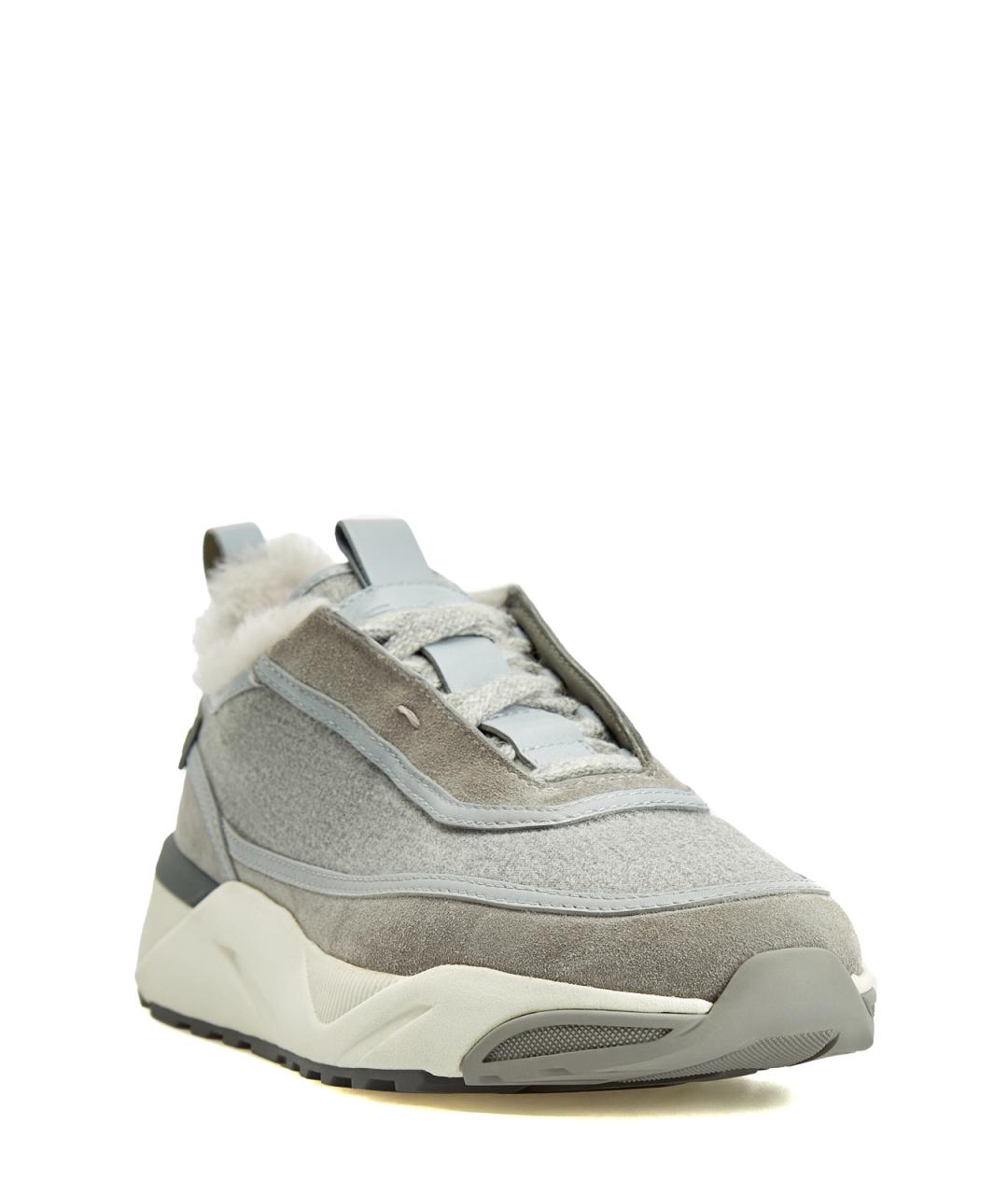 SANTONI Серые замшевые кроссовки, фото 3
