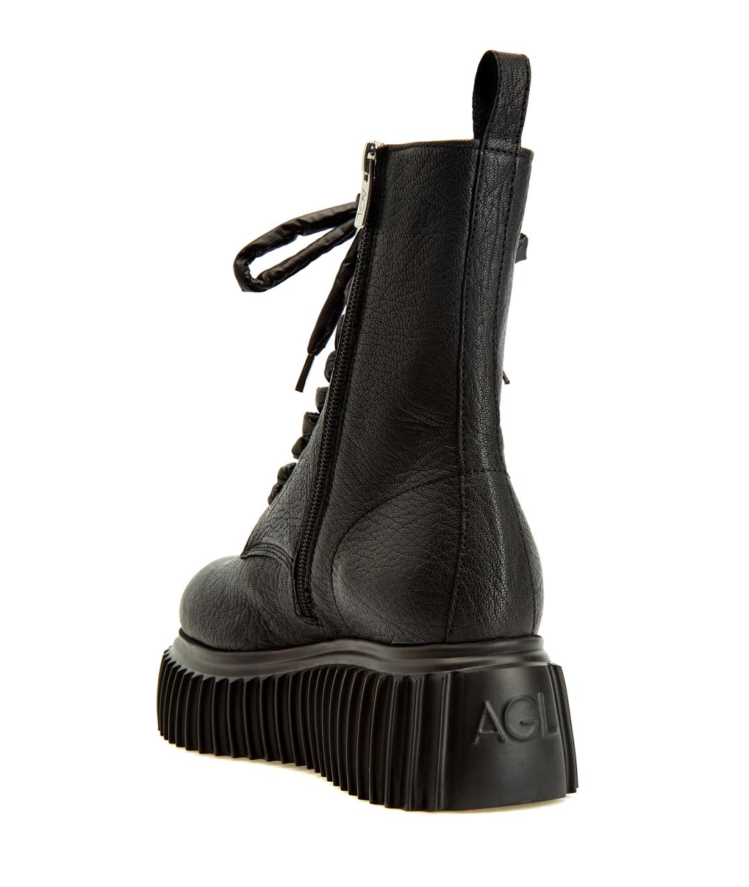 AGL Черные кожаные ботинки, фото 4