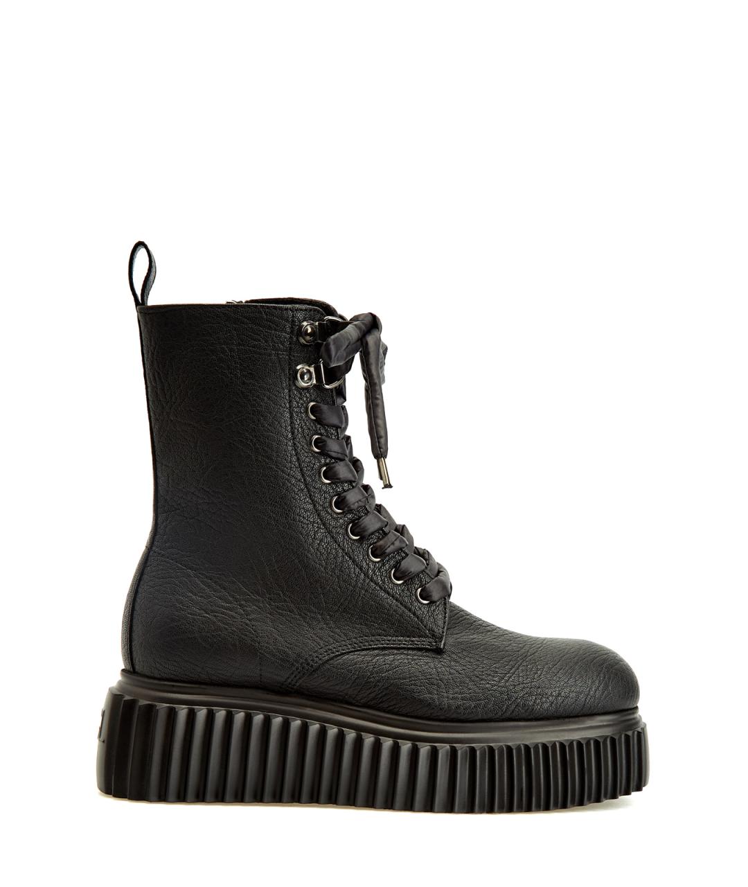 AGL Черные кожаные ботинки, фото 1