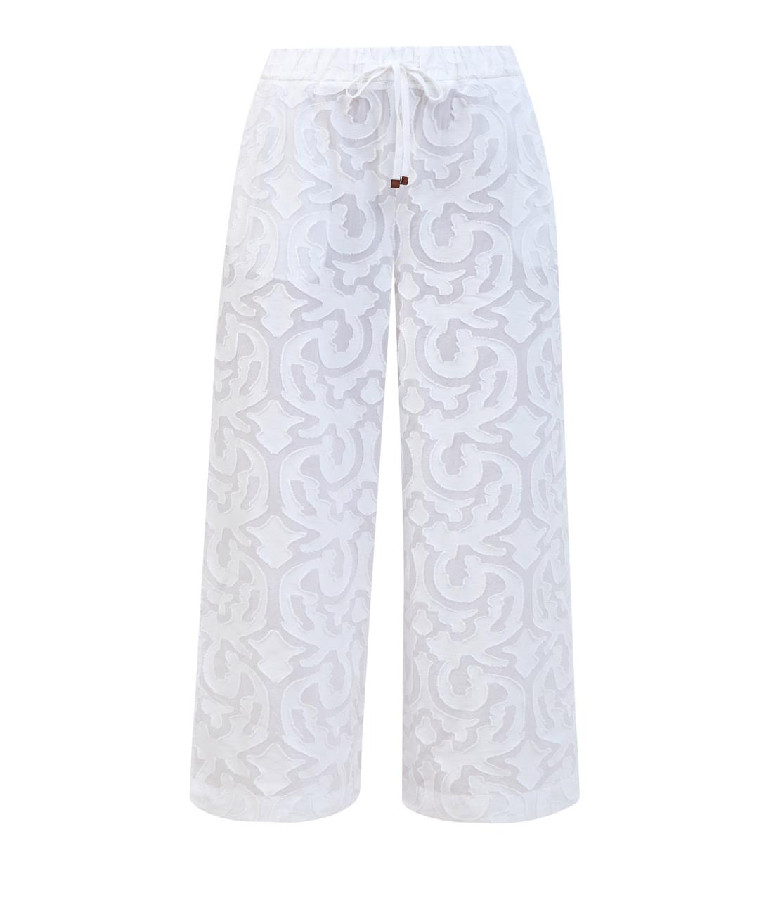 LORENA ANTONIAZZI Белые хлопковые брюки широкие, фото 1