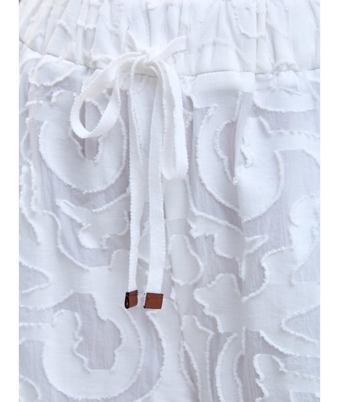 LORENA ANTONIAZZI Белые хлопковые брюки широкие, фото 5