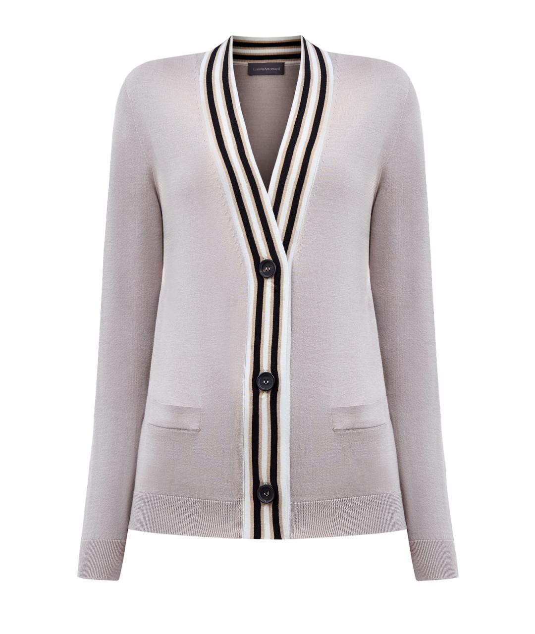 LORENA ANTONIAZZI Бежевый хлопковый кардиган, фото 1