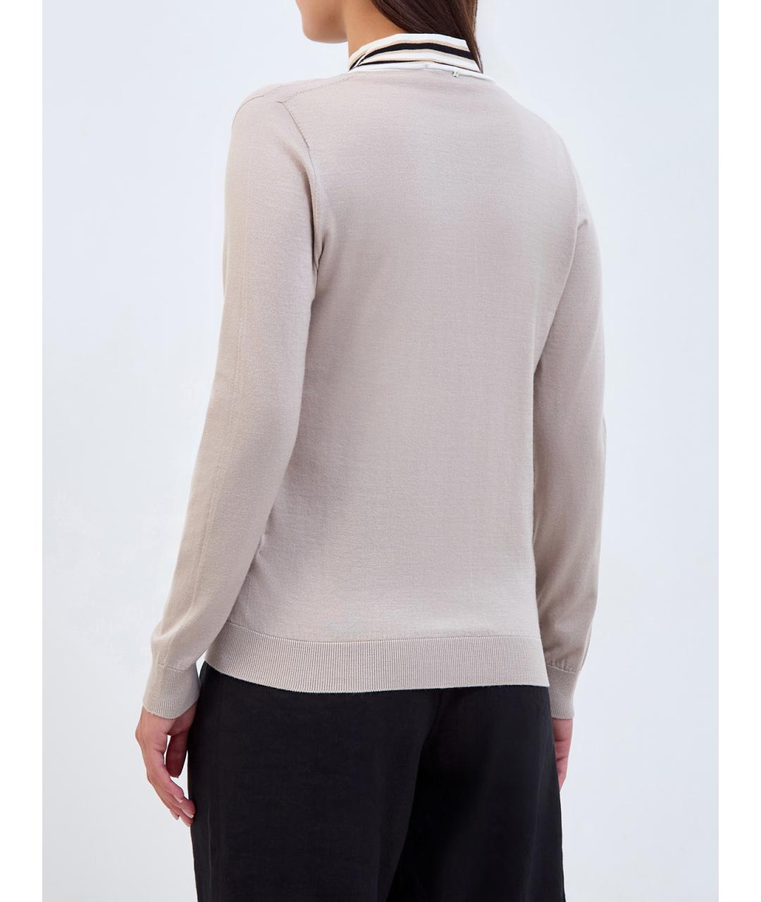 LORENA ANTONIAZZI Бежевый хлопковый кардиган, фото 4