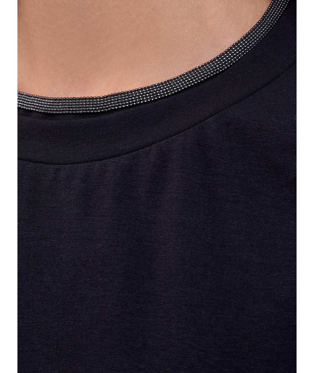 BRUNELLO CUCINELLI Черная хлопковая футболка, фото 5