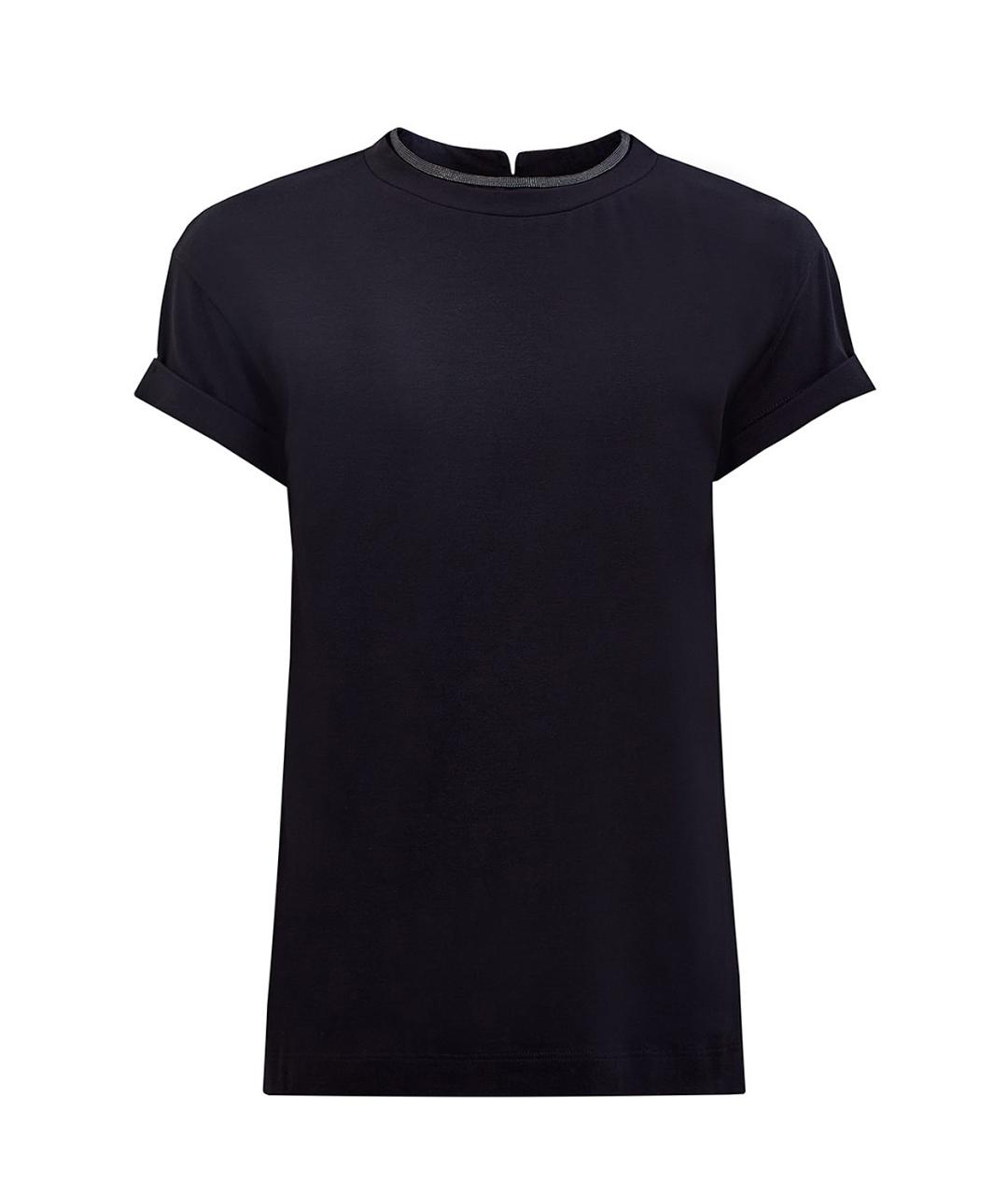 BRUNELLO CUCINELLI Черная хлопковая футболка, фото 1