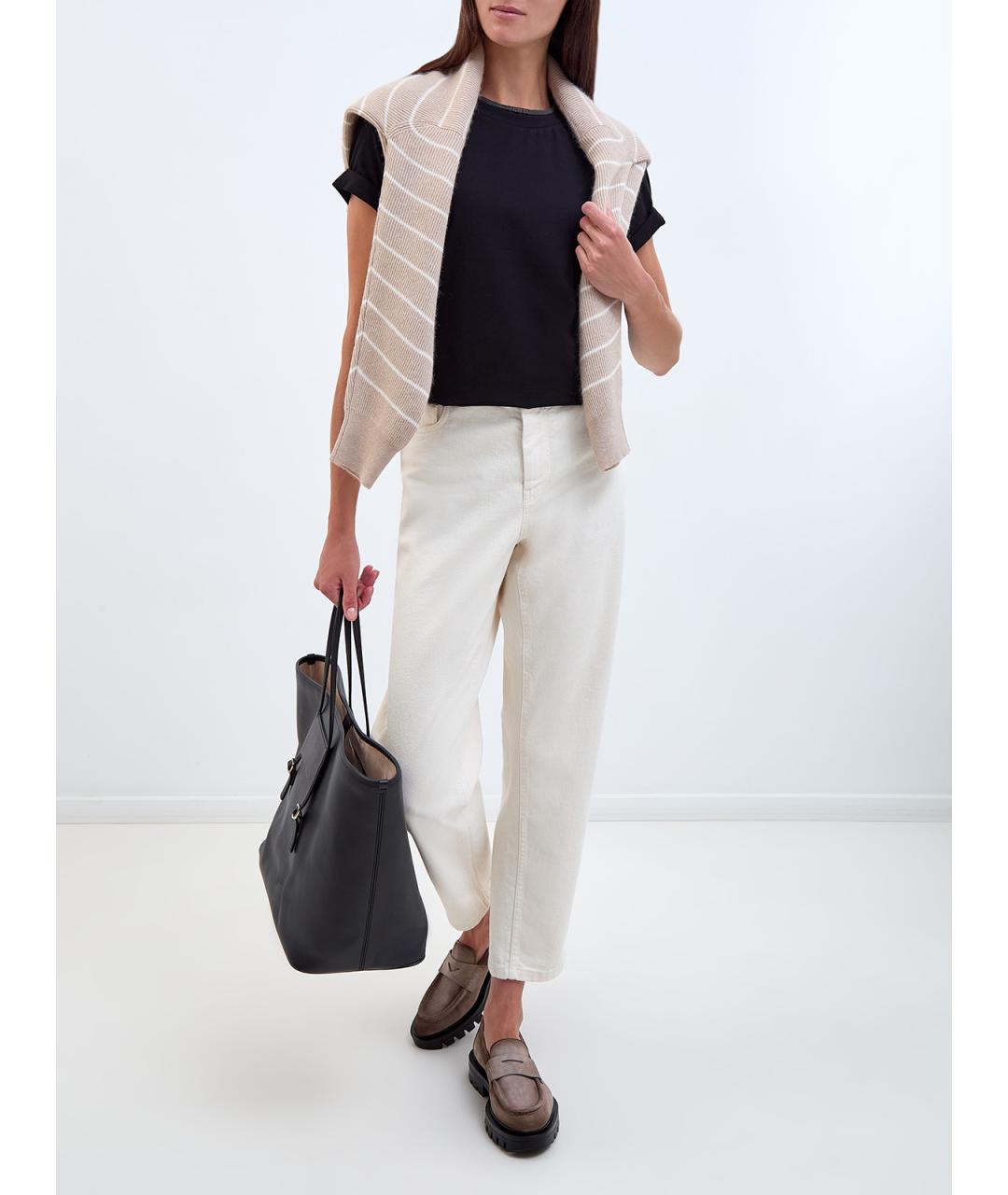 BRUNELLO CUCINELLI Черная хлопковая футболка, фото 2