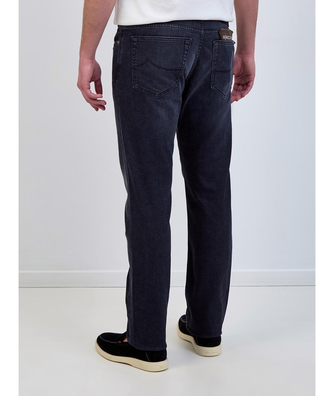 JACOB COHEN Серые хлопковые прямые джинсы, фото 4