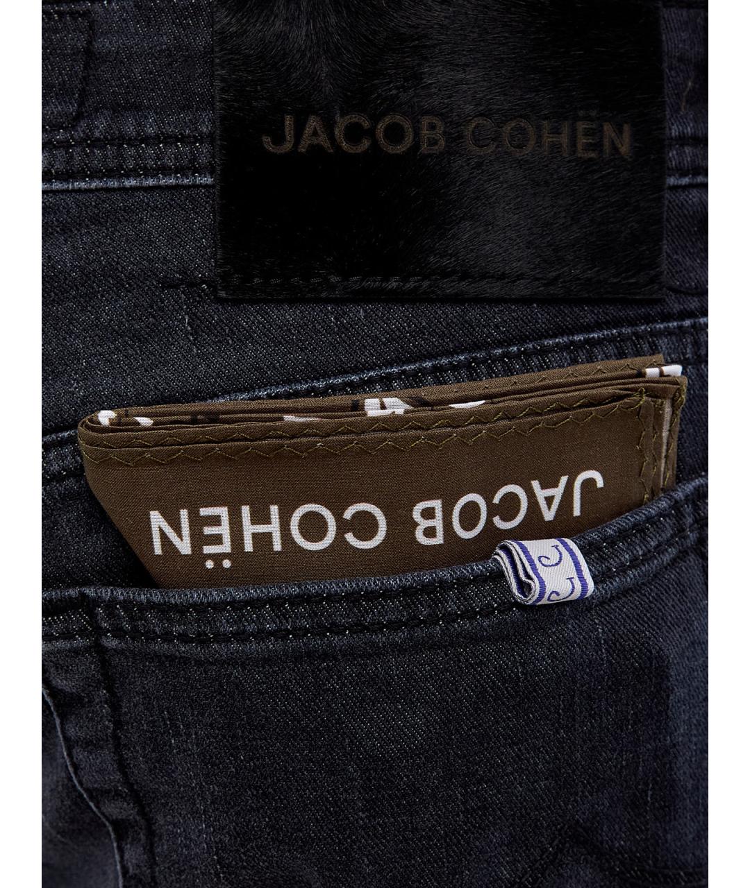 JACOB COHEN Серые хлопковые прямые джинсы, фото 5