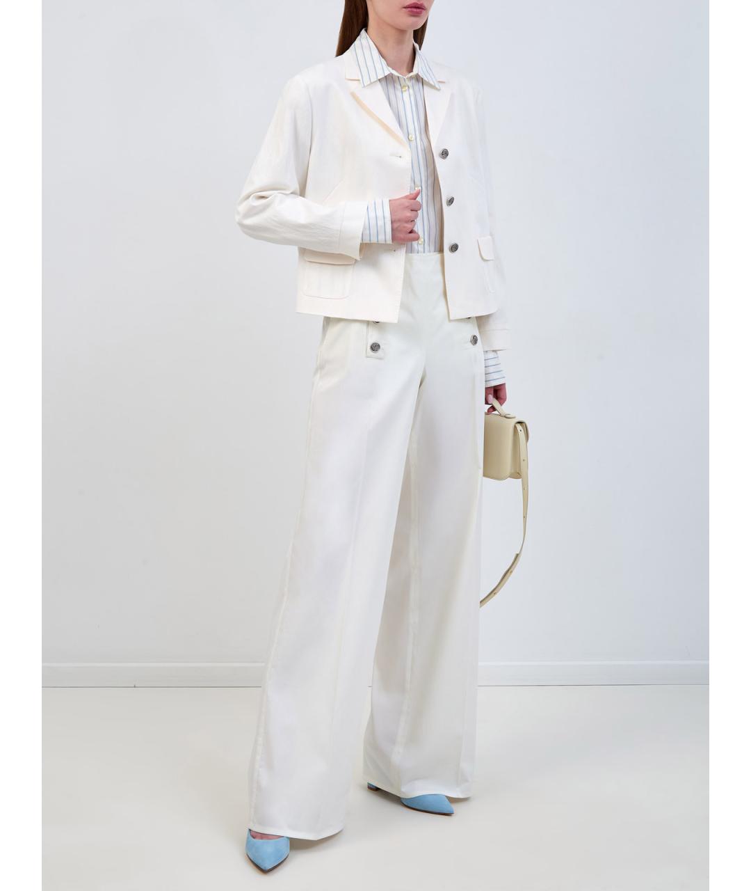 ETRO Белые хлопковые брюки широкие, фото 2