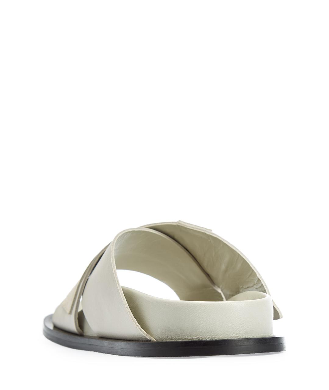 LORENA ANTONIAZZI Бежевые кожаные шлепанцы, фото 4