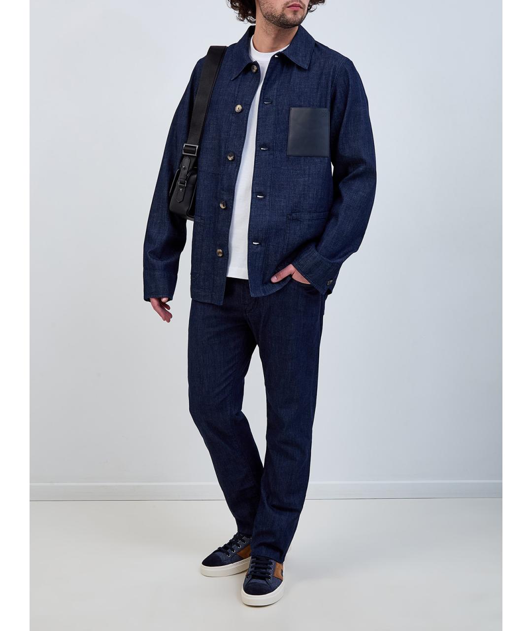 JACOB COHEN Синие хлопковые прямые джинсы, фото 2