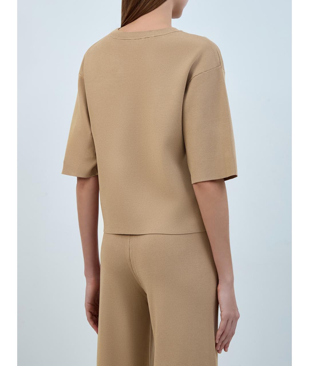 YVES SALOMON Бежевый вискозный джемпер / свитер, фото 4