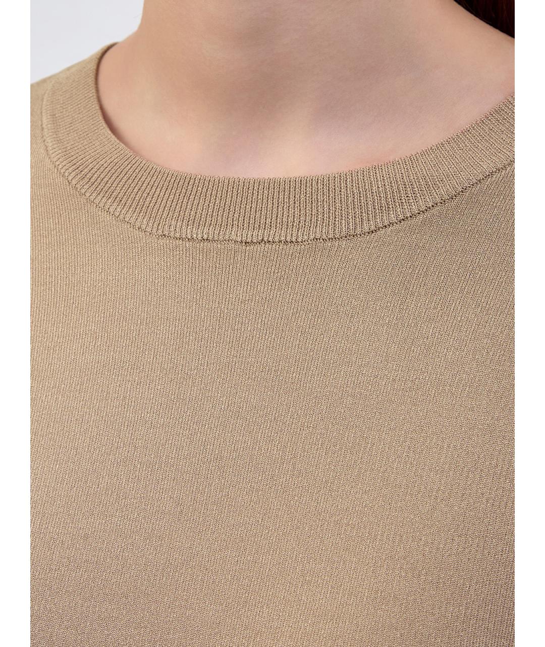 YVES SALOMON Бежевый вискозный джемпер / свитер, фото 5