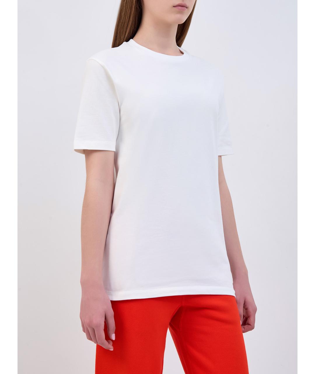 JIL SANDER Белая хлопковая футболка, фото 3