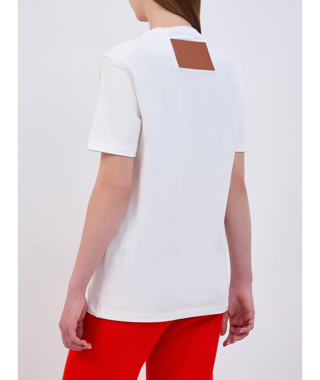 JIL SANDER Белая хлопковая футболка, фото 4