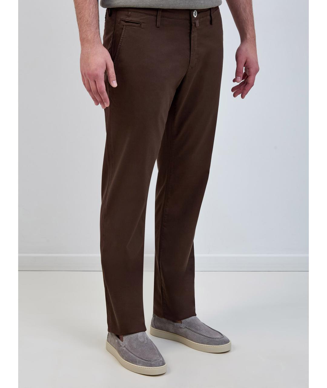 JACOB COHEN Коричневые хлопковые повседневные брюки, фото 3
