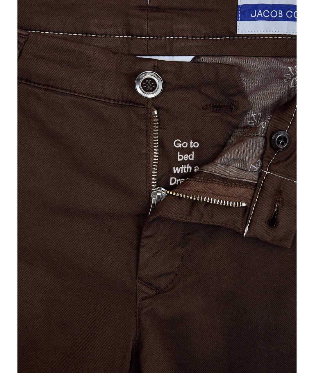 JACOB COHEN Коричневые хлопковые повседневные брюки, фото 6
