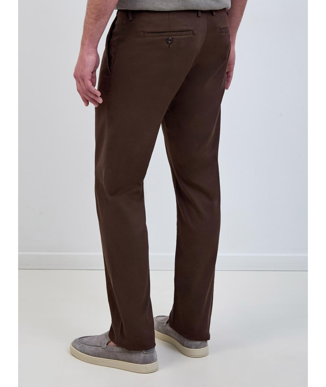 JACOB COHEN Коричневые хлопковые повседневные брюки, фото 4