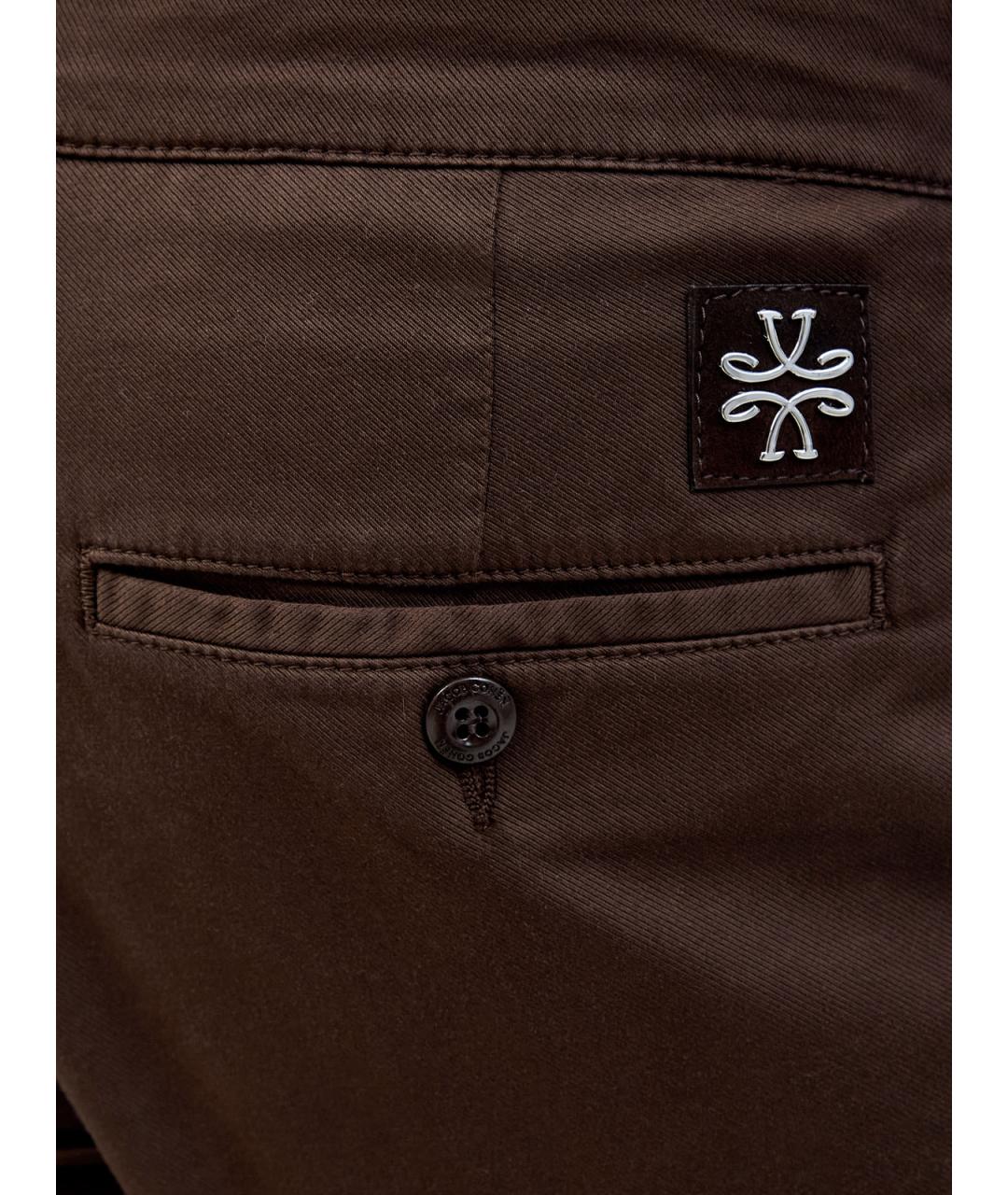 JACOB COHEN Коричневые хлопковые повседневные брюки, фото 5