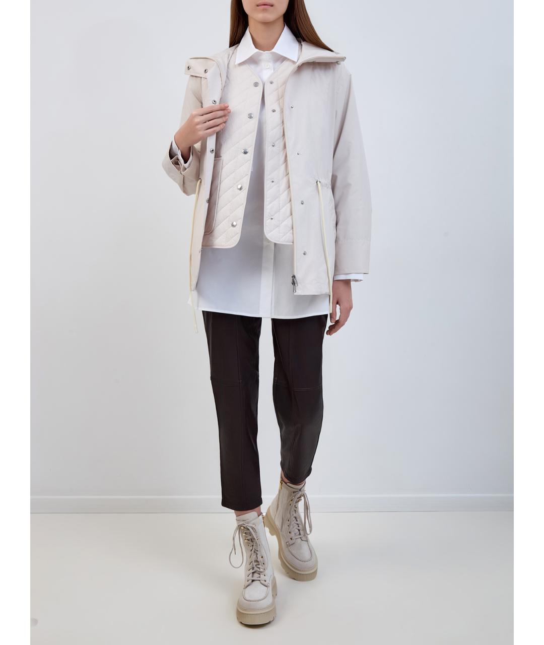 YVES SALOMON Бежевая полиэстеровая куртка, фото 2