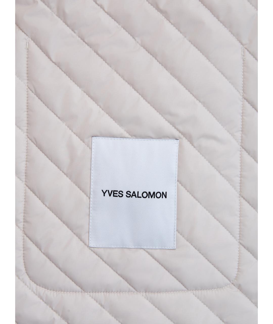 YVES SALOMON Бежевая полиэстеровая куртка, фото 7