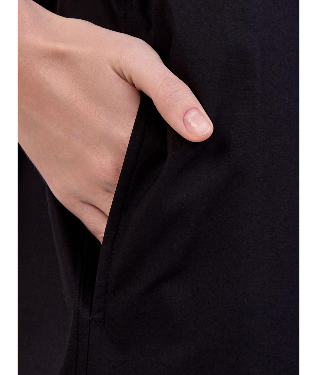 YVES SALOMON Черное хлопковое повседневное платье, фото 3