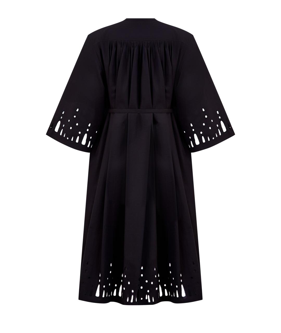 YVES SALOMON Черное хлопковое повседневное платье, фото 2