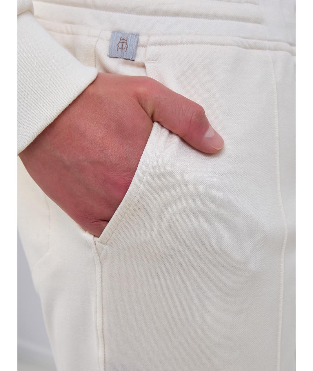 CAPOBIANCO Бежевые хлопковые повседневные брюки, фото 5