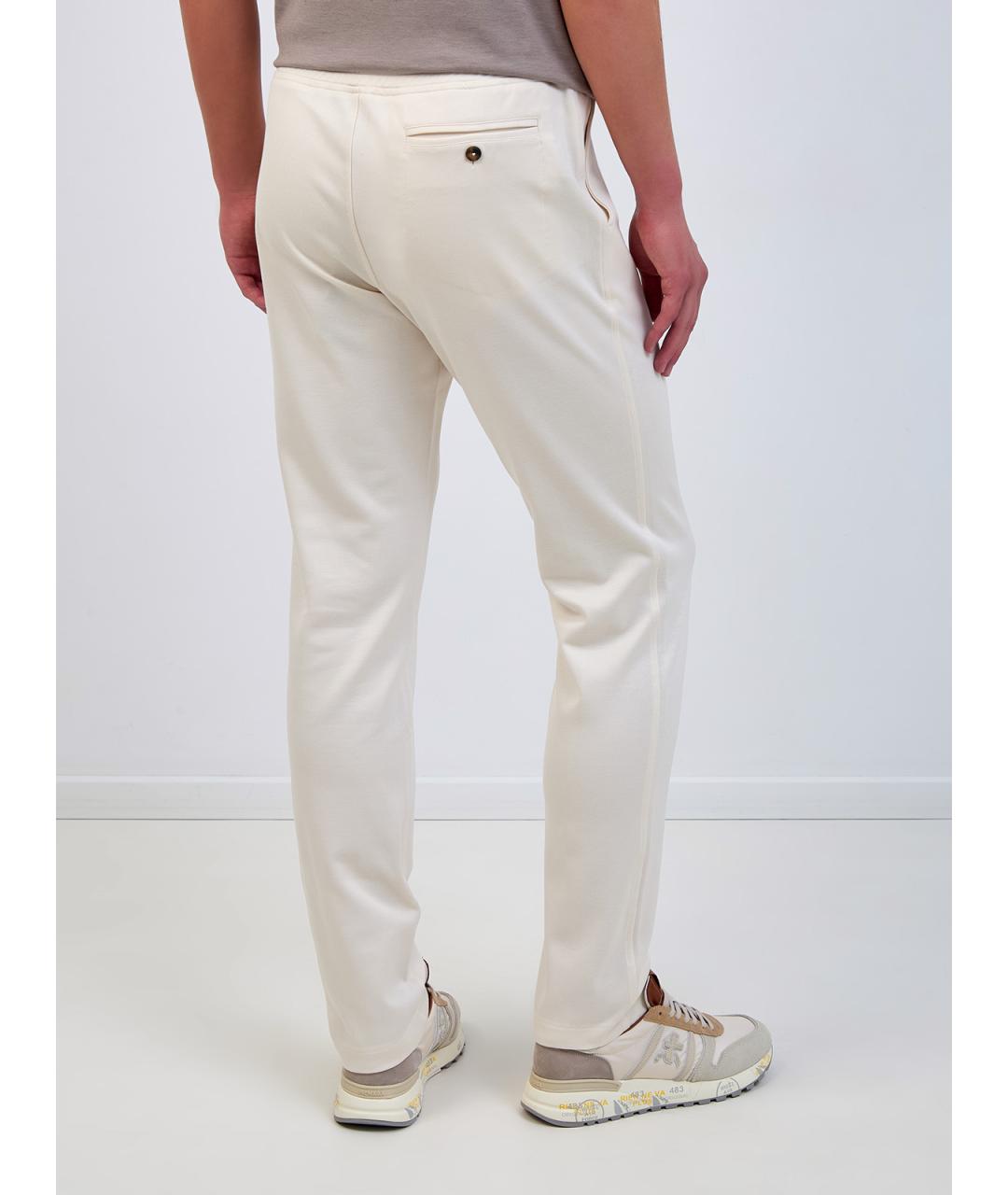 CAPOBIANCO Бежевые хлопковые повседневные брюки, фото 4