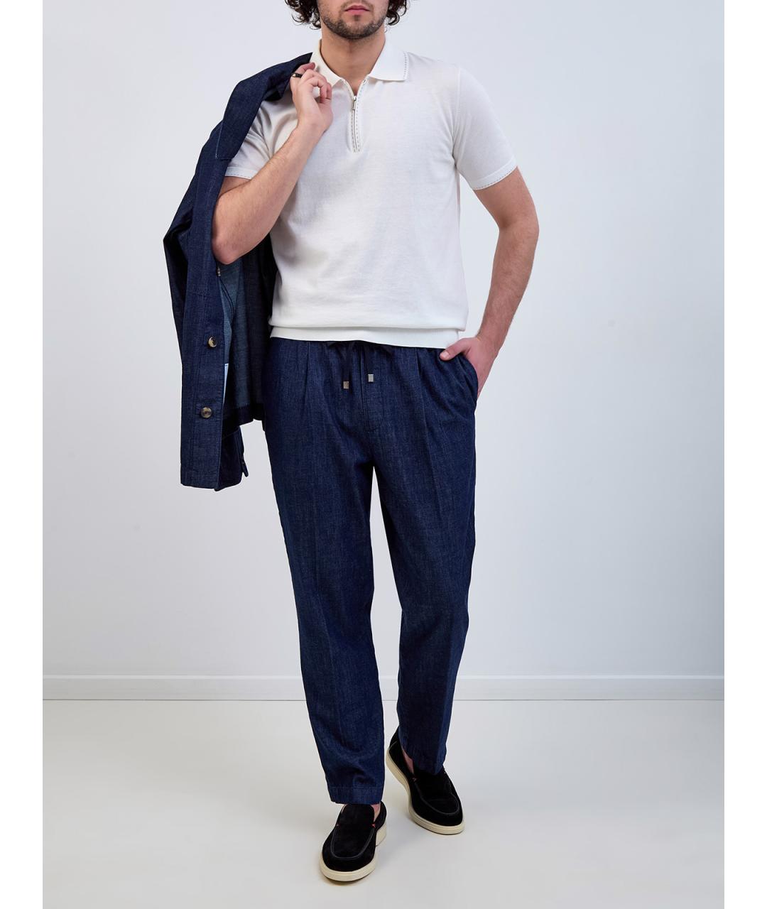 JACOB COHEN Синие хлопковые прямые джинсы, фото 2