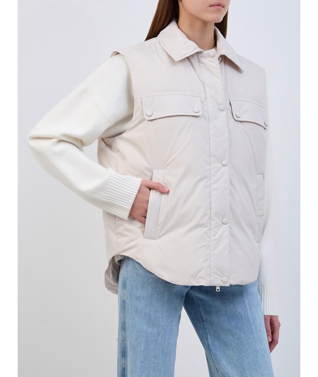 YVES SALOMON Бежевый полиэстеровый жилет, фото 3