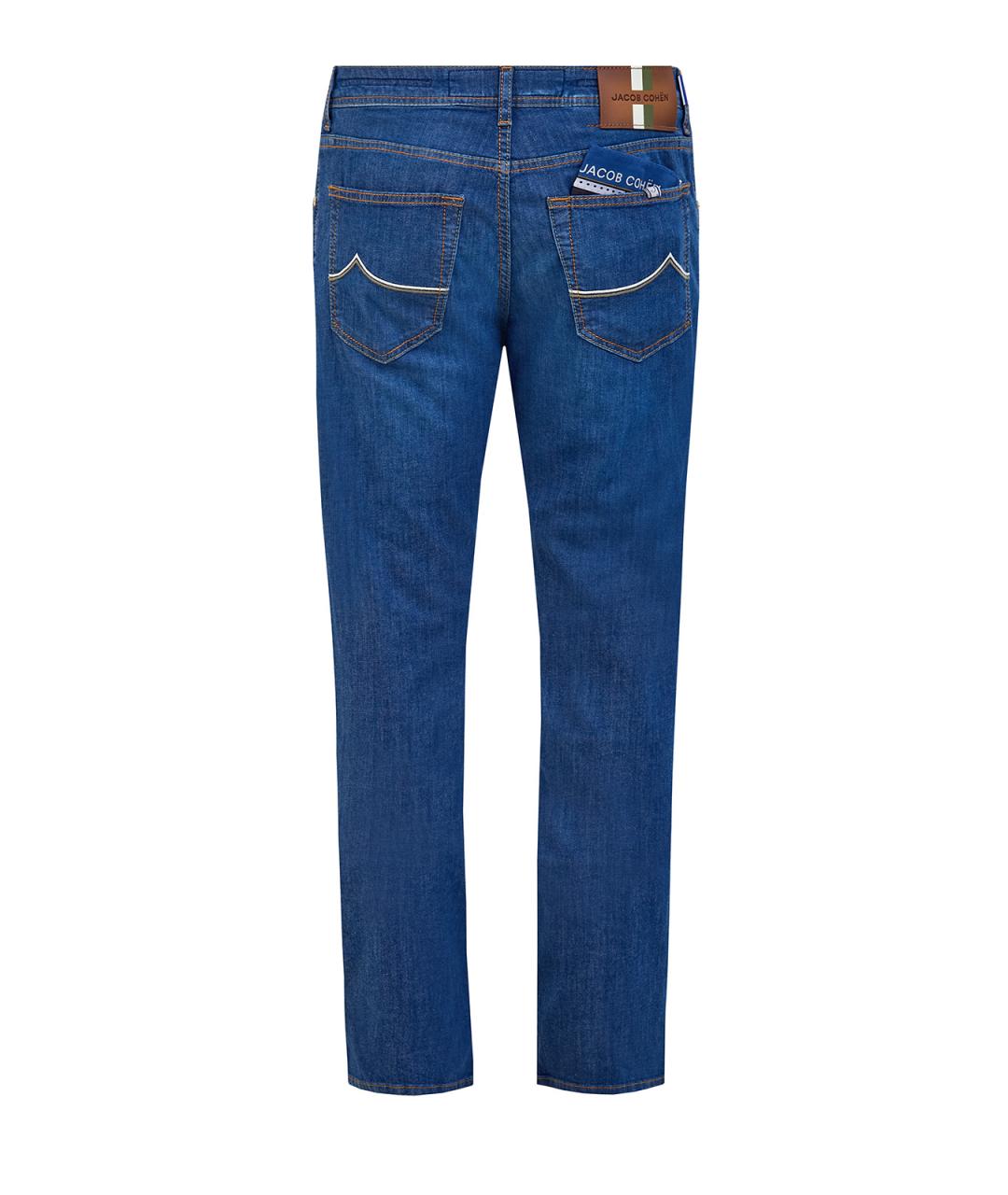 JACOB COHEN Синие хлопковые прямые джинсы, фото 2