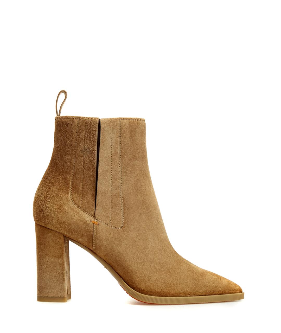 SANTONI Бежевые кожаные ботильоны, фото 1